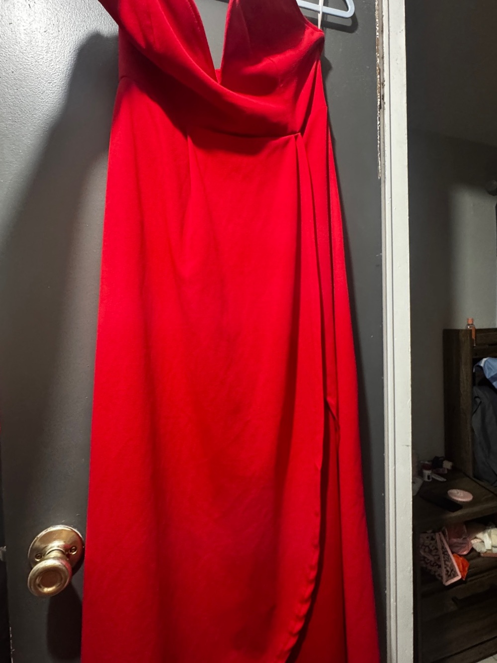 Elegant Red Draped Women’s Skirt
